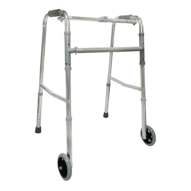 Andadera Caminadora Plegable Súper Confort Aluminio Con Ruedas Delanteras