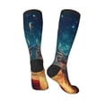 thumbnail image 3 of Zufioo Celestial Stag Cosmic Glow Print Long High Thigh Socks Knee-High Warm Stocking Women Boot Sock Leg Warmer High Socks for Daily Wear, Cosplay, 3 of 6