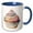 Blue/White, variant on 3drose, Pretty Image of Watercolor Pastel Cupcake Illustration, 11oz Two-tone Black Mug