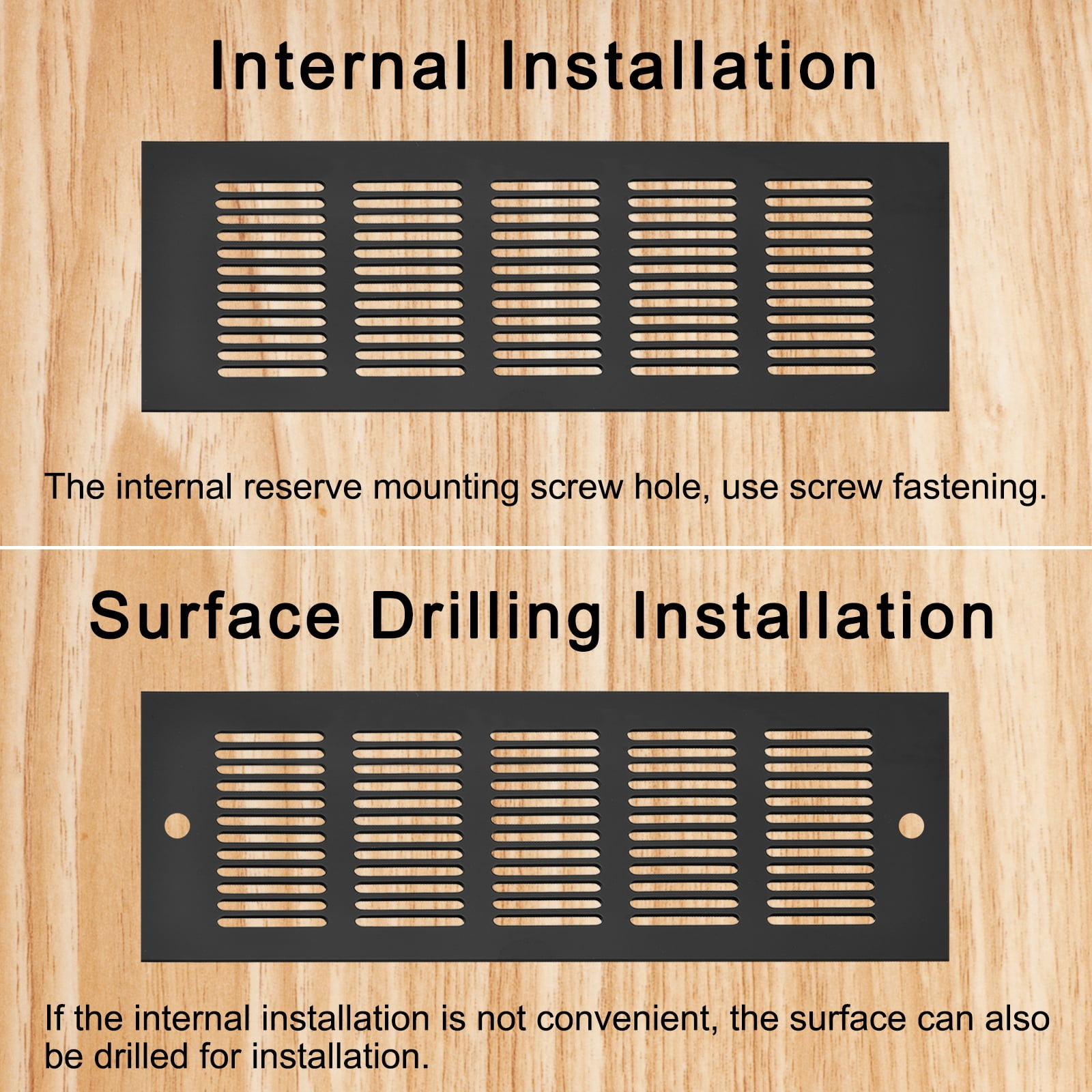 Uxcell 1 Set Rectangle Ventilation Grille, Aluminum 600x50mm Gold Tone