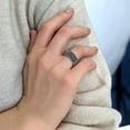 thumbnail image 4 of Silver Women's 925 Sterling Silver Oxidized Simulated Marcasite Greek Key Cut Out Band Ring, 4 of 7