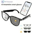 thumbnail image 4 of AI Interpretation Smart Glasses, 3-in-1 Multi Function Bluetooth Translator Glasses, 33-Language Translation, Photochromic Lenses, AI Chat & Hands-Free Audio, IPX5 Waterproof for Women Men, 4 of 9