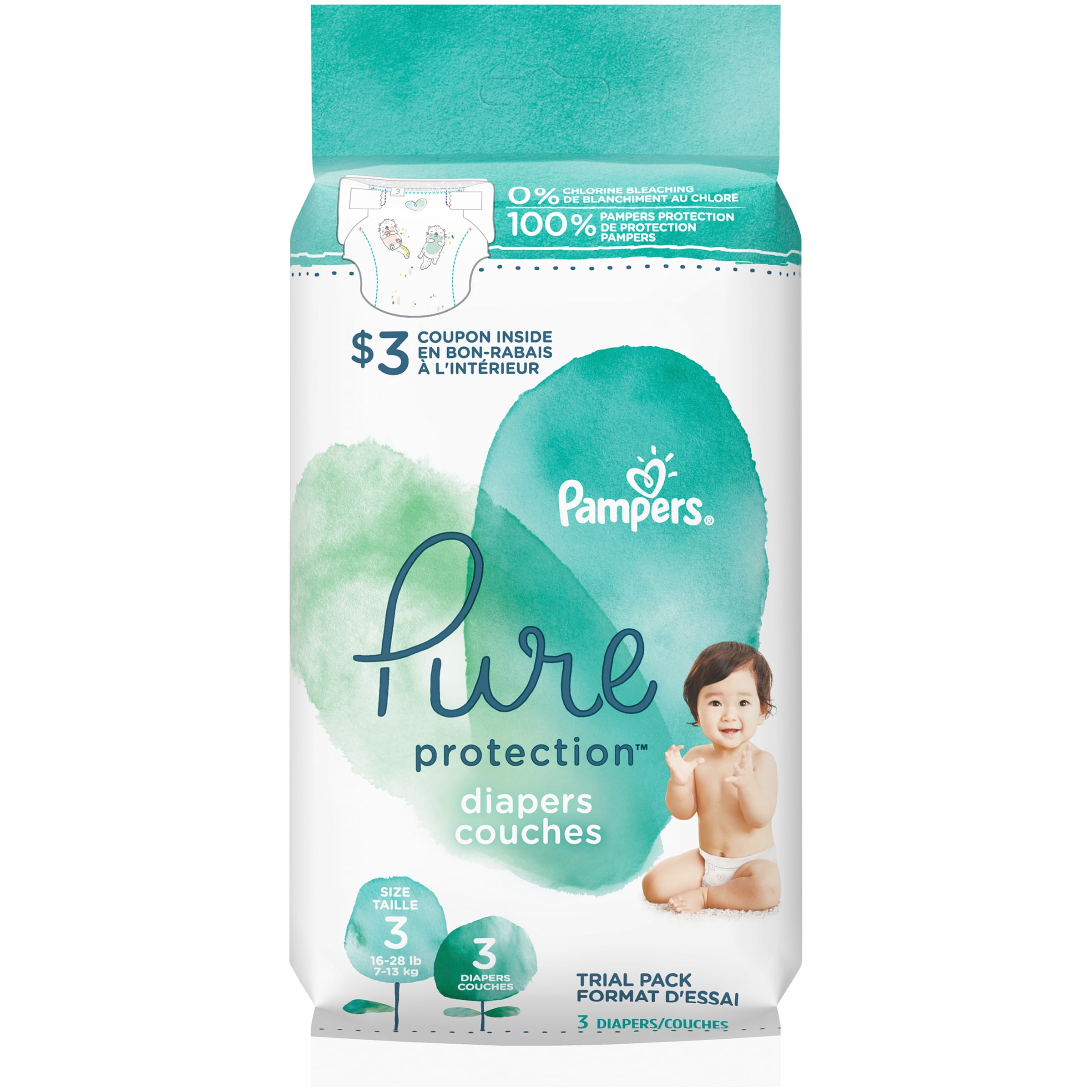 walmart pampers pure diapers