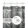 thumbnail image 5 of Your Zone Kids Gray Dino Shower Curtain with Hooks, 5 of 10