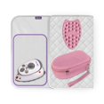 thumbnail image 1 of Miniplancha Travel Iron The Quilted Bear con soporte y soporte, color rosa mate, 1 of 8