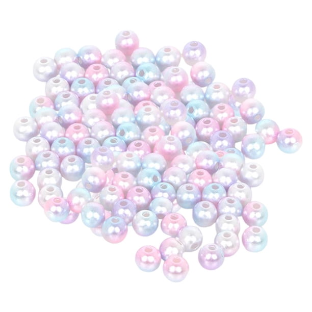 50/100/200 / 500 Uds. sueltas de plástico para enhebrar espaciadoras artesanales 6mm rosa púrpura azul Zulema Perlas sueltas de perlas de imitación