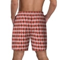 thumbnail image 4 of Haiem Red and Brown Squares Mens Swim Trunks with Compression Liner 2 in 1 Swimming Shorts Stretch Swimwear Quick Dry,Board Shorts-Medium, 4 of 9
