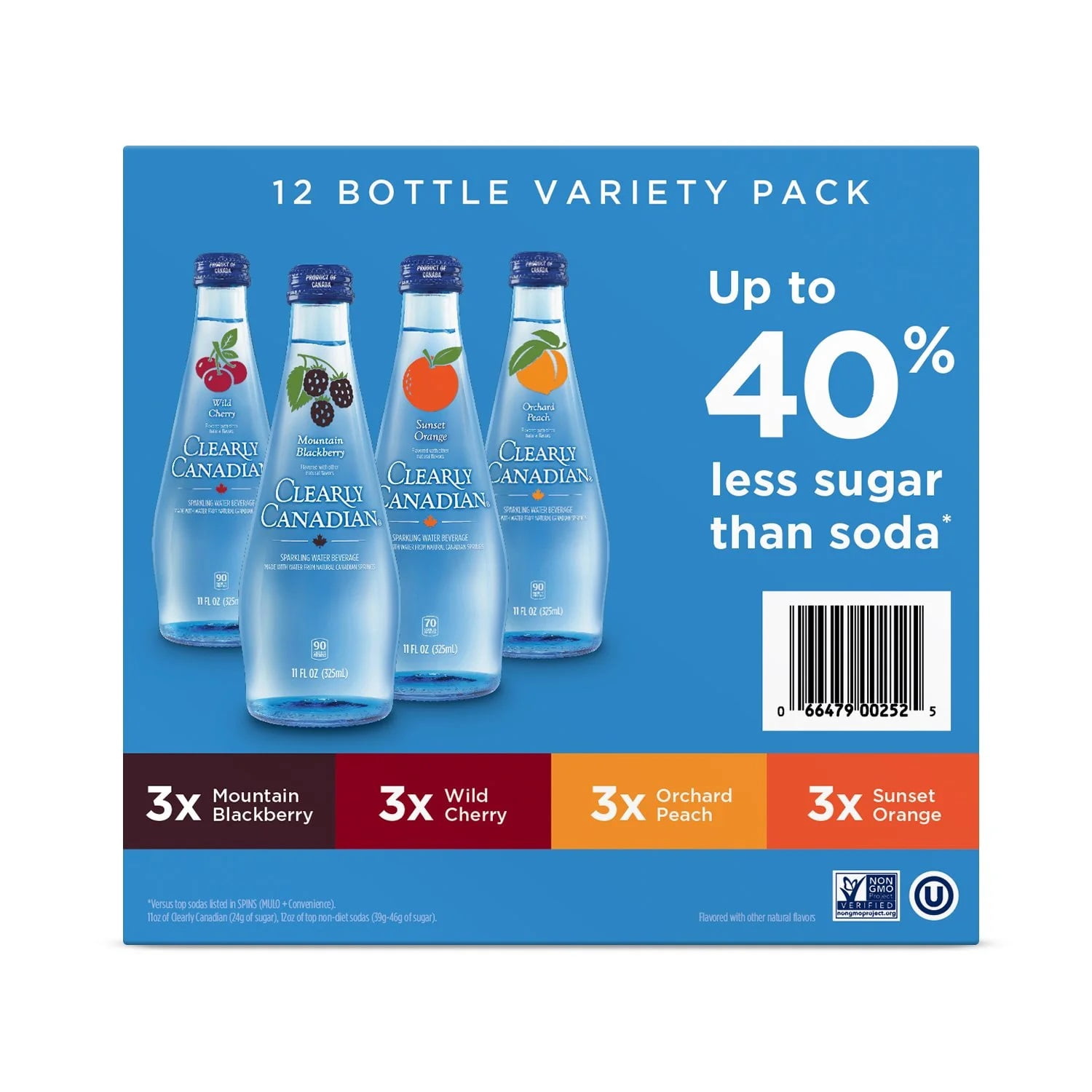Clearly Canadian Sparkling Water Variety Pack, 11 fl. oz., 12 pk.