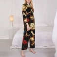 thumbnail image 3 of Honeii Butterfly Flower Plant Skull print Women's Pajama Sets Long Sleeve Button Down Sleepwear Nightwear Soft Pjs Lounge Sets-X-Large, 3 of 7