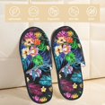 thumbnail image 2 of Balery Colorful Flowers Pantuflas de Casa de Felpa Silenciosas con Diseño Estampado, Zapatillas Cómodas Antideslizantes de Algodón para Interior-Medium, 2 of 8