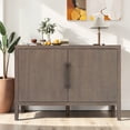 thumbnail image 2 of Hassch 47.2 Inch Storage Cabinet, Farmhouse Buffet Sideboard with 2 Doors, Coffee Bar Cabinet for Living Room, Dining Room, Entryway, Easy Assembly, Brown, 2 of 10