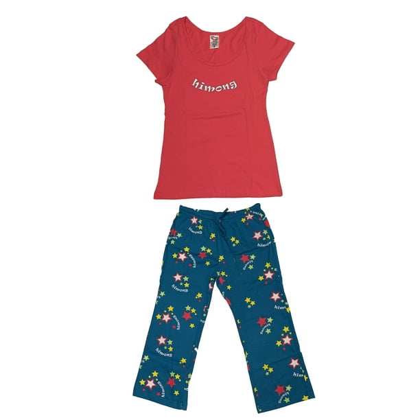 Pijama para Mujer Set de Camiseta Rosa y Capri Azul Tatys Fashion 7710