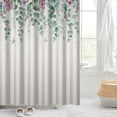 thumbnail image 2 of Sage Green Eucalyptus Shower Curtain Tropical Leaf Shower Curtain for Bathroom Watercolor Pink Floral Flowers Botanical Plant Decorative Bath Curtains Waterproof Fabric Curtains 72" x 72", 2 of 6