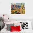thumbnail image 5 of Shiartex Superstition Mountains Sunset Wall Art Arizona Western Desert Cactus Paintings Canvas Art Saguaros Landscape on Canvas for Living Room 16x12in, 5 of 6