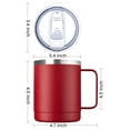 thumbnail image 4 of 12oz Stainless Steel Coffee Mugs 4 Pack, Insulated Travel Tumblers with Lids - Double Wall Vacuum Camping Cups for Hot & Cold Beverages, Tea (Red), 4 of 9