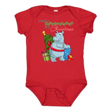 

Inktastic I Want a Hippopotamus for Christmas Boys or Girls Baby Bodysuit