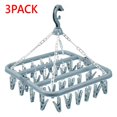 thumbnail image 1 of Foldable Drip Hanger with 32 Clips - Plastic Hanging Drying Rack for Clothes Underwear Socks, 1 of 5