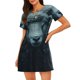 thumbnail image 1 of Balery Moody Ram Portrait Camisón de manga corta con cuello redondo para mujer, cómodo y elegante., 1 of 6