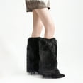 thumbnail image 2 of Yesbay 1 Pair Faux Fur Leg Warmers for Women Plush Soft Boot Cuff Sleeves Fluffy Furry Leg Sleeve, 2 of 8