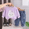 thumbnail image 2 of KPOPLK 2 Piece Girl Clothes Girls Long Sleeve Sweatshirt Pullover Tops + Joggers Pants Fall and Winter Outfit Set Size 18-24 Months, 2 of 9