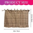 thumbnail image 3 of Handmade Oven Skirt, Farmhouse Kitchen Decor, Plaid Oven Curtain, Heat-Resistant Rustic Tie Top Stove Skirt, Window Half Curtain, Decorative Oven Door Curtain for Cottage, Easy Install, Beige Plaid, 3 of 7