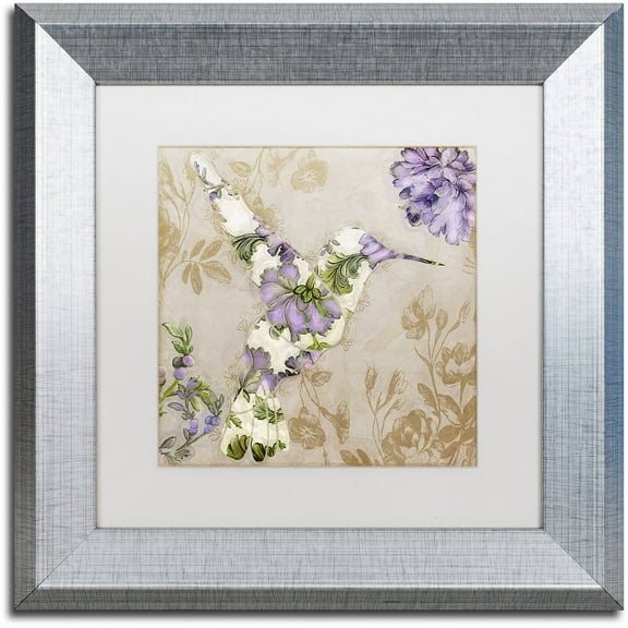 Trademark Fine Art "Winged Tapestry IV" Canvas Art by Color Bakery White Matte, Silver Frame