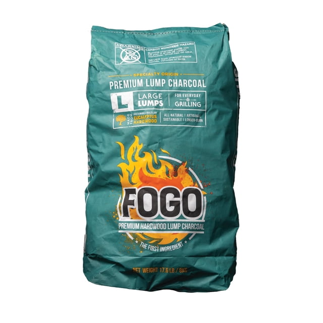 Carbón vegetal FOGO de madera dura brasileña en trozos, bolsa de 8 kg