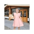 thumbnail image 4 of Sunny Fashion Girls Dress Blush Button Front Swiss Dot Ruffle Cap Sleeve V Neck Wedding Summer Casual 6 Years, 4 of 7