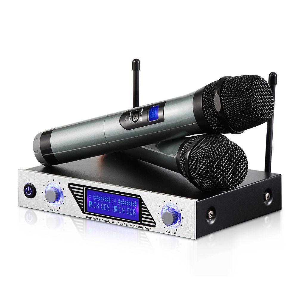 ARCHEER 2 Channel VHF Handhold Wireless Microphone Receiver System with