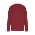 thumbnail image 5 of FRSASU Womens Casual Long Sleeve V Neck Sweatshirts Cute Loose Fit Lightweight Pullover Tops Red, 5 of 9