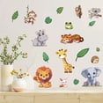 thumbnail image 7 of 4Pcs Animal Wall Sticker Decor Zoo Animals Window Decals Self-Adhesive Elephant Lion Frog Tiger Monkey Leaf Wall Decal Peel and Stick Removable for DIY, 7 of 7
