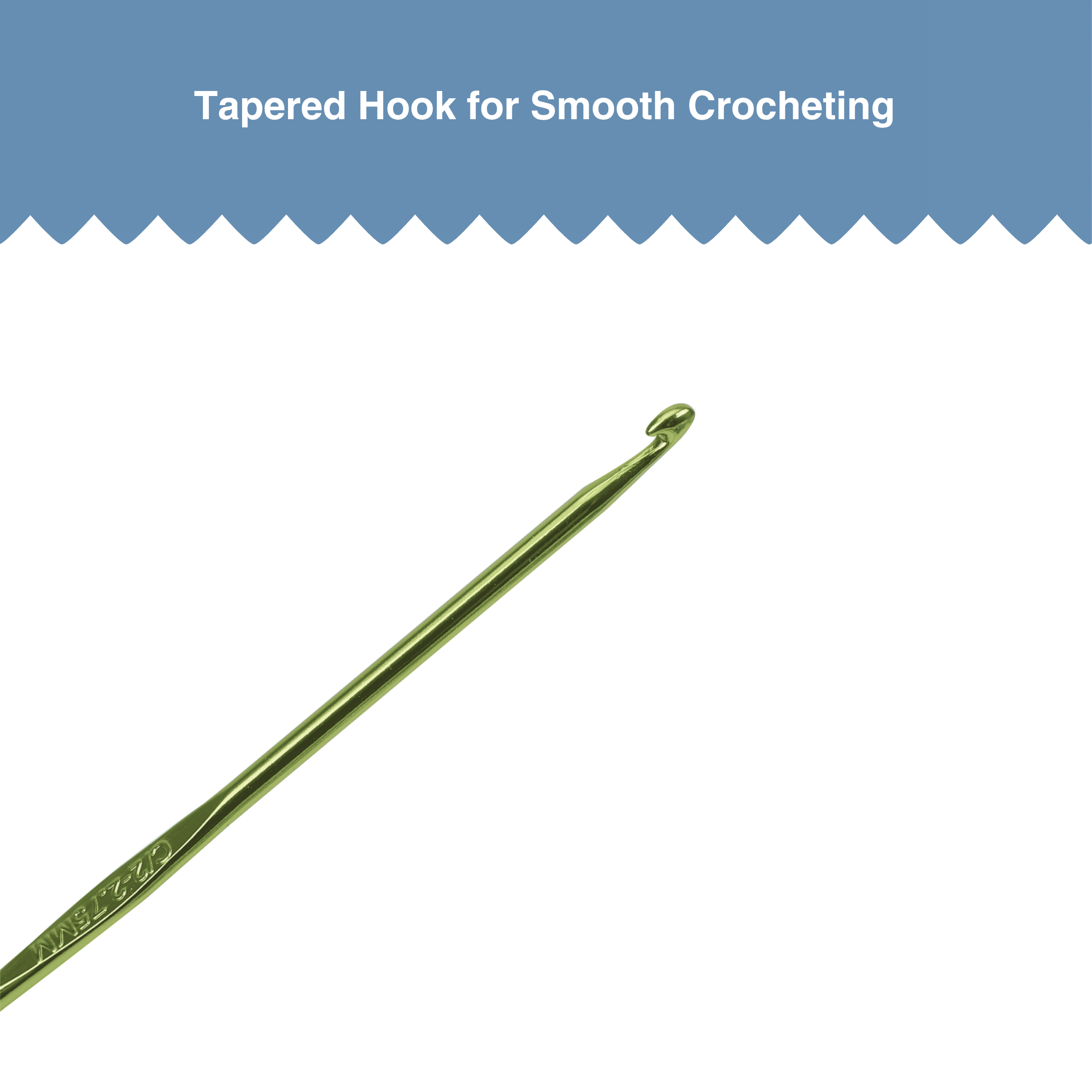Hello Hobby Aluminum Crochet Hook, Size C, 2.75 mm