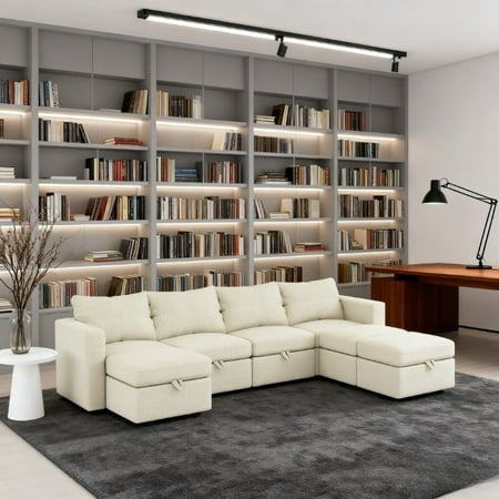 XUTUMM Modern Modular L-Shaped Sectional Sofa with Sturdy Wood Frame - 109" Soft Polyester Upholstered Couch, Space-Saving Design for Living Room or Office