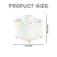 thumbnail image 2 of White Cosmetic Organizer with Gold Accents, Rotating Divided Compartment for Makeup, Vanity, Desktop, 2 of 5