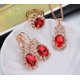thumbnail image 1 of Nvzi Conjunto de joyas de diamantes de imitación con forma de gota de agua a la moda, collar con colgante de gota de agua retro,conjunto de joyas para madre, novia, boda, rojo C, 1 of 4