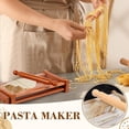thumbnail image 4 of SiliFine Chitarra Cutter Italian Pasta with Rolling Pin Guitar Board Making Tool Pasta Machine for Spaghetti, Lasagna(Dark Wood Color,Wood), 4 of 7