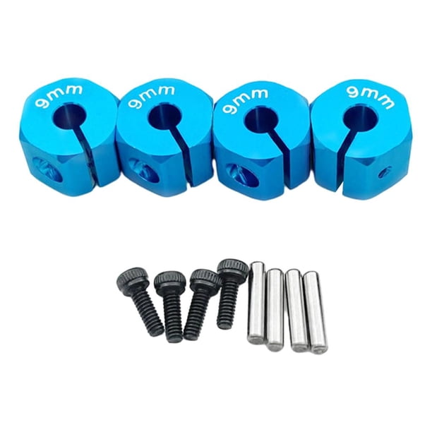 4 piezas 1:10 Escala Hexagonal Cubos de rueda Piezas de actualización para SCX10 CC01 Wraith 90027 90034 RC Racing Car Accesorios Piezas mm azul Sunnimix Adaptador hexagonal para cubo de rueda