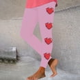 thumbnail image 2 of Feancey Lighten Valentines Day Womens Workout Leggings High Waisted Butt Lifting Yoga Tights Cute Heart Print Tummy Control Running Pants Sportswear Pink XL, 2 of 7