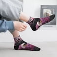 thumbnail image 2 of Rateoe Flower Bald Eagle Pattern Quarter Crew Socks,Toe Seamed Ankle Socks,Cotton Cushioned Breathable Athletic Crew Sports Socks, 2 of 7