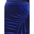 thumbnail image 5 of INSPIRE CHIC Women's Velvet Skirt Ruched High Waist Bodycon Formal Evening Cocktail Midi Pencil Skirts XL Royal Blue, 5 of 5