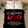 thumbnail image 2 of Personalized Velvet Soulmate Love Blanket - Perfect Gift for Couples on, 2 of 5