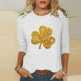 thumbnail image 2 of BLVB Women's 3/4 Sleeve St Patricks Day Shirts Casual Crewneck Festival Tees Green Tops Shamrock Tunics Blouses, 2 of 5