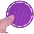 thumbnail image 3 of Bling Car Coasters, Wisdompro 4 Pack PVC Car Cup Holder Insert Coaster - Anti Slip Universal Vehicle Interior, 3 of 5