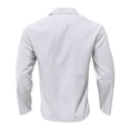 thumbnail image 5 of DxhmoneyHX Mens Button Down Shirts Long Sleeve Lapel Half Button Lounge T Shirts Loose Fit Lightweight Summer Beach Wedding Basic Tunic Tops, 5 of 8