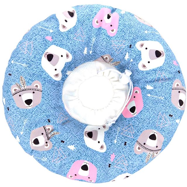 Collier de Protection pour Animaux, Collier de Récupération pour Chat, Collier Anti-Morsure Mignon pour Animaux, Collier Ajustable pour Chat, Collier en Coton PP Doux pour Guérison des Plaies après Chirurgie pour Animaux (Bleu), m