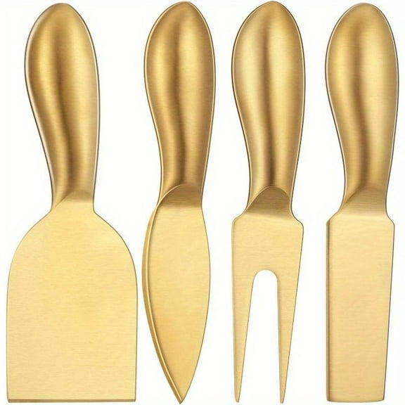 Stainless Steel Cheese Knife Set, Gold Cheese Knife Set for Soft and Hard Cheese Cheese Slicer, Butter Cutter Is Great for Serving Cheese, Perfect for Spreading Cheese Cold Butter Jam Pastry Ideas