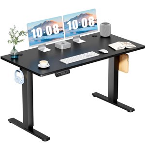 Aukfa 55 Electric Standing Desk Adjustable Height Stand up Desk for Home Office Black