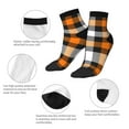thumbnail image 6 of Bingfone Orange Plaid Design Patterned Men'S Women'S Casual Cotton Socks, 6 of 9