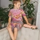 thumbnail image 4 of Balery Abstract Pink Gold Splash Conjunto de Pijama Infantil de Manga Corta con Estampado – Ropa de Dormir de Algodón Suave-3X-Large, 4 of 5