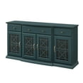 thumbnail image 6 of Walker Edison Classic Tiered-Front Trellis Glass Door Sideboard/TV Stand for TVs up to 65", Dark Teal, 6 of 10